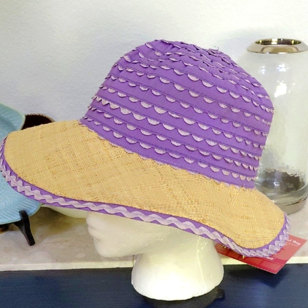 Nordstrom Lavender and Beige Women's Hat
